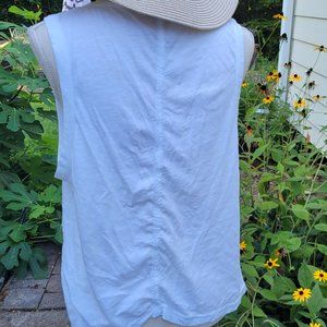Pristine white cotton slub lucky brand embroidery t